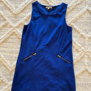 Banana Republic Blue Ponte Sheath Dress with Zipper Pocket Detail size S